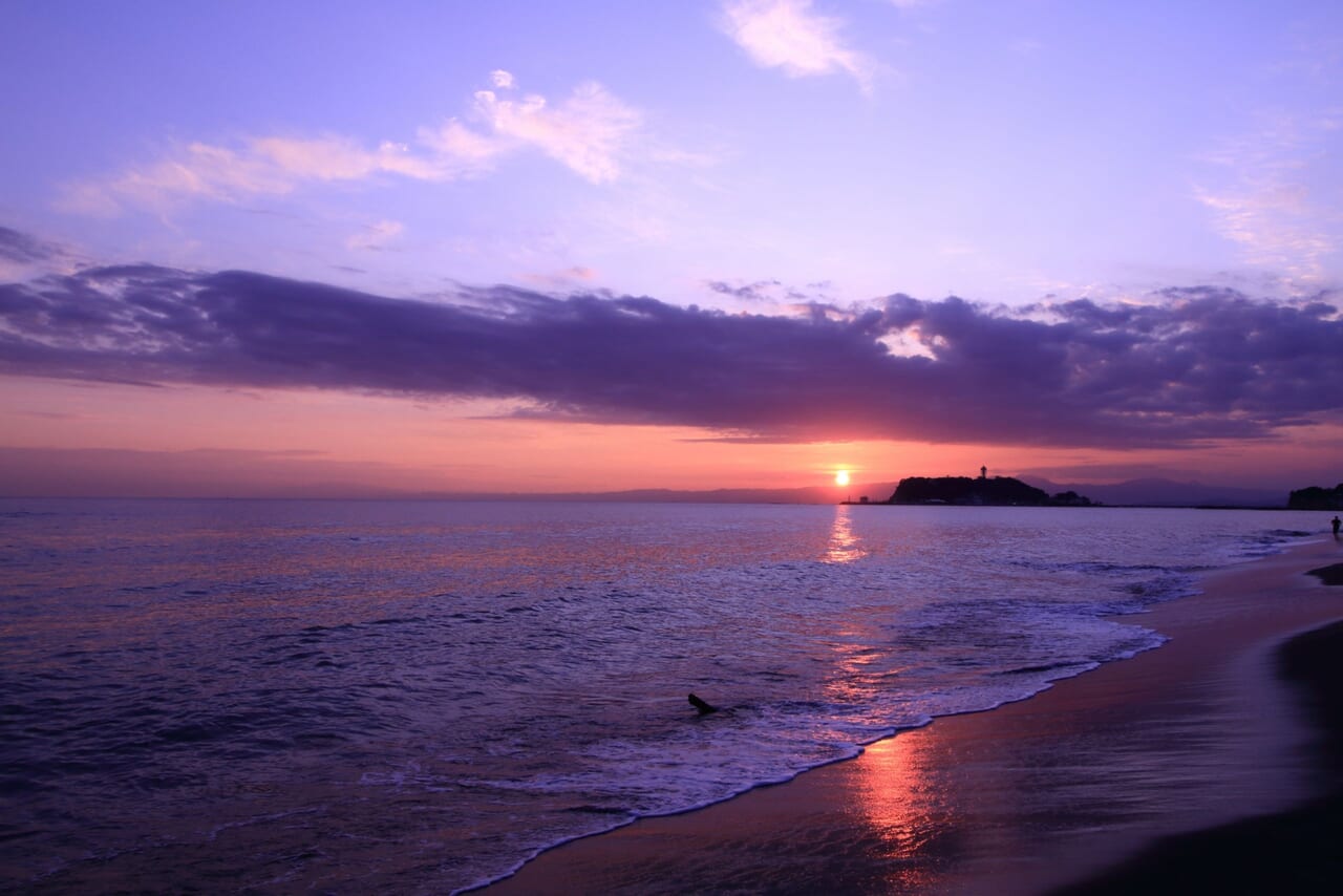 七里ヶ浜の夕陽